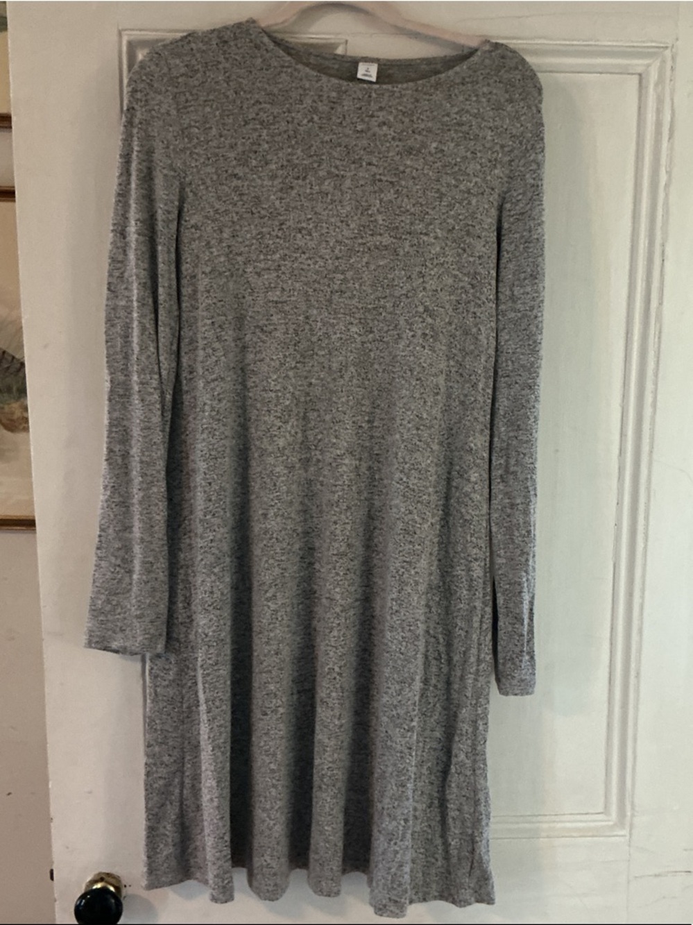 Old Navy Heather Gray Long-Sleeve Swing Dress